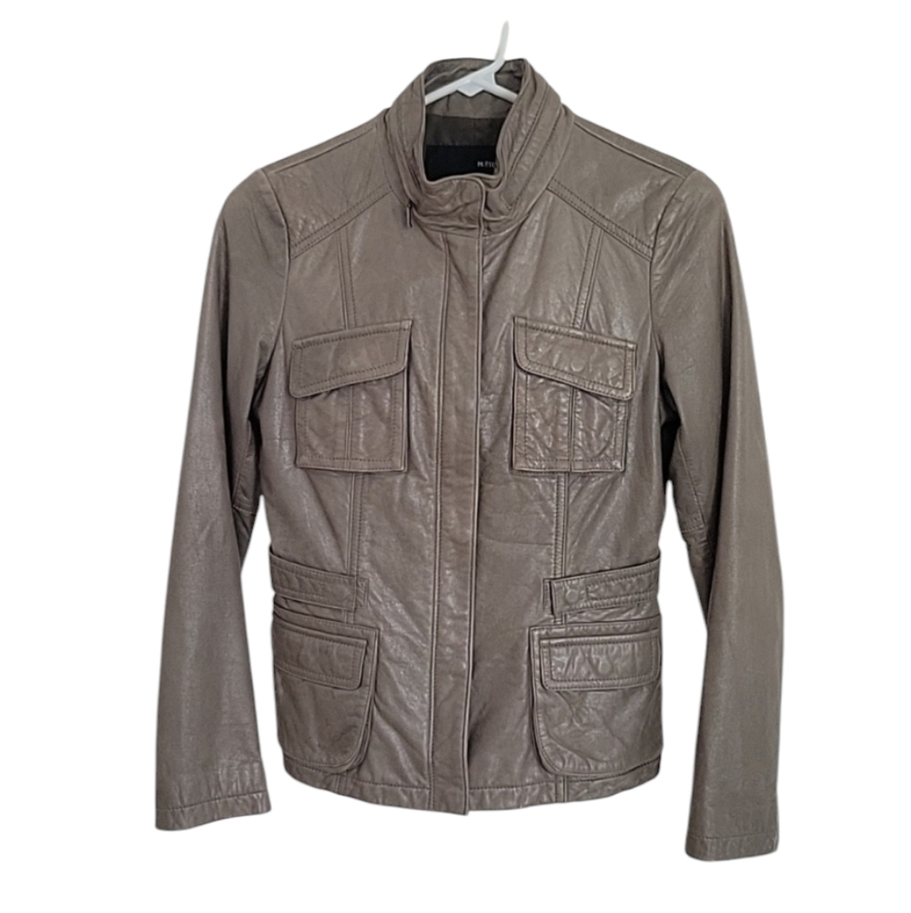 M.Tsubomi Vintage Racing Moto Leather Jacket Sheep Size XS/38